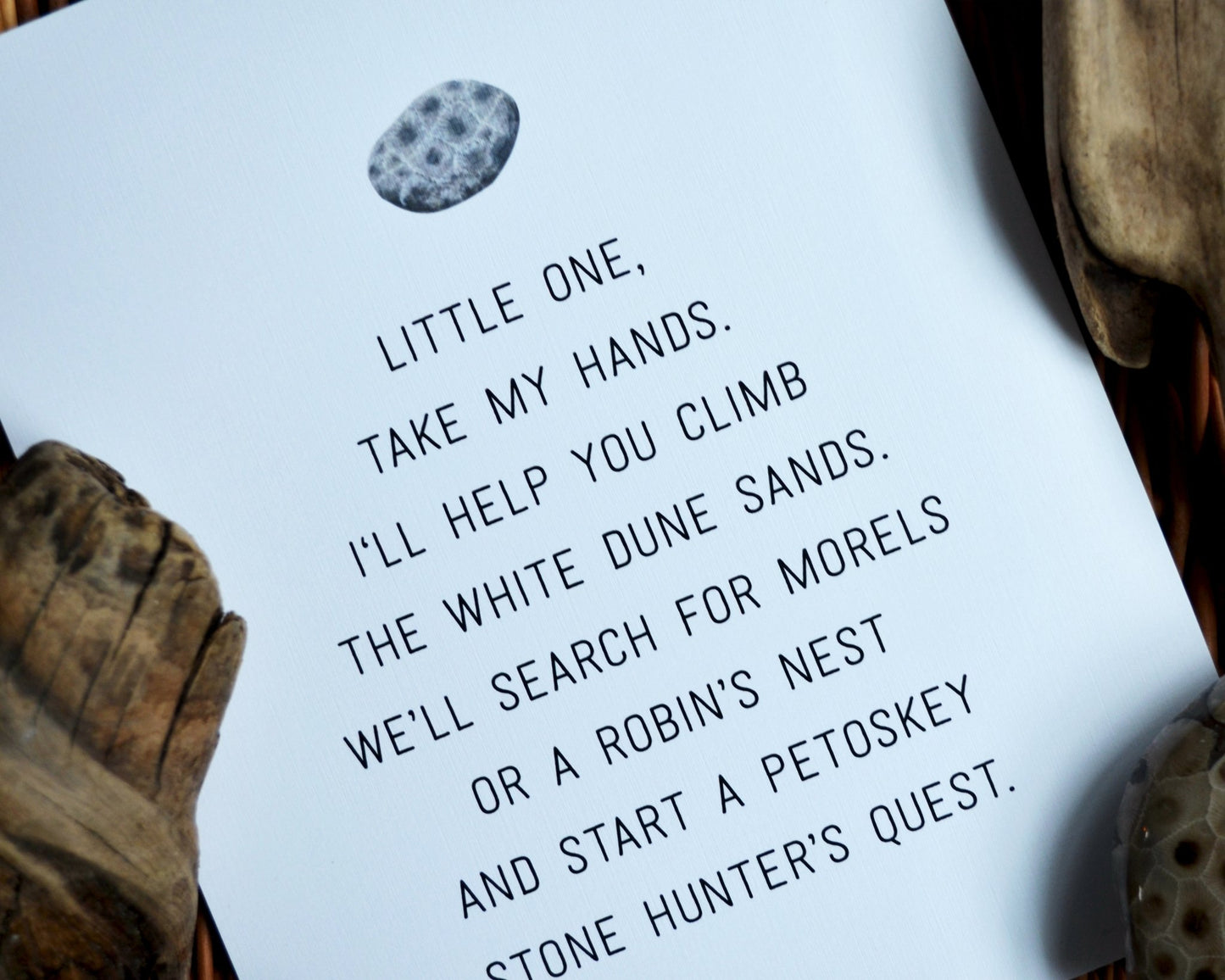 Michigan Petoskey Stone – 8 x 10 Michigan Poem Print ( Stanza 2) - jacobandlouise.com