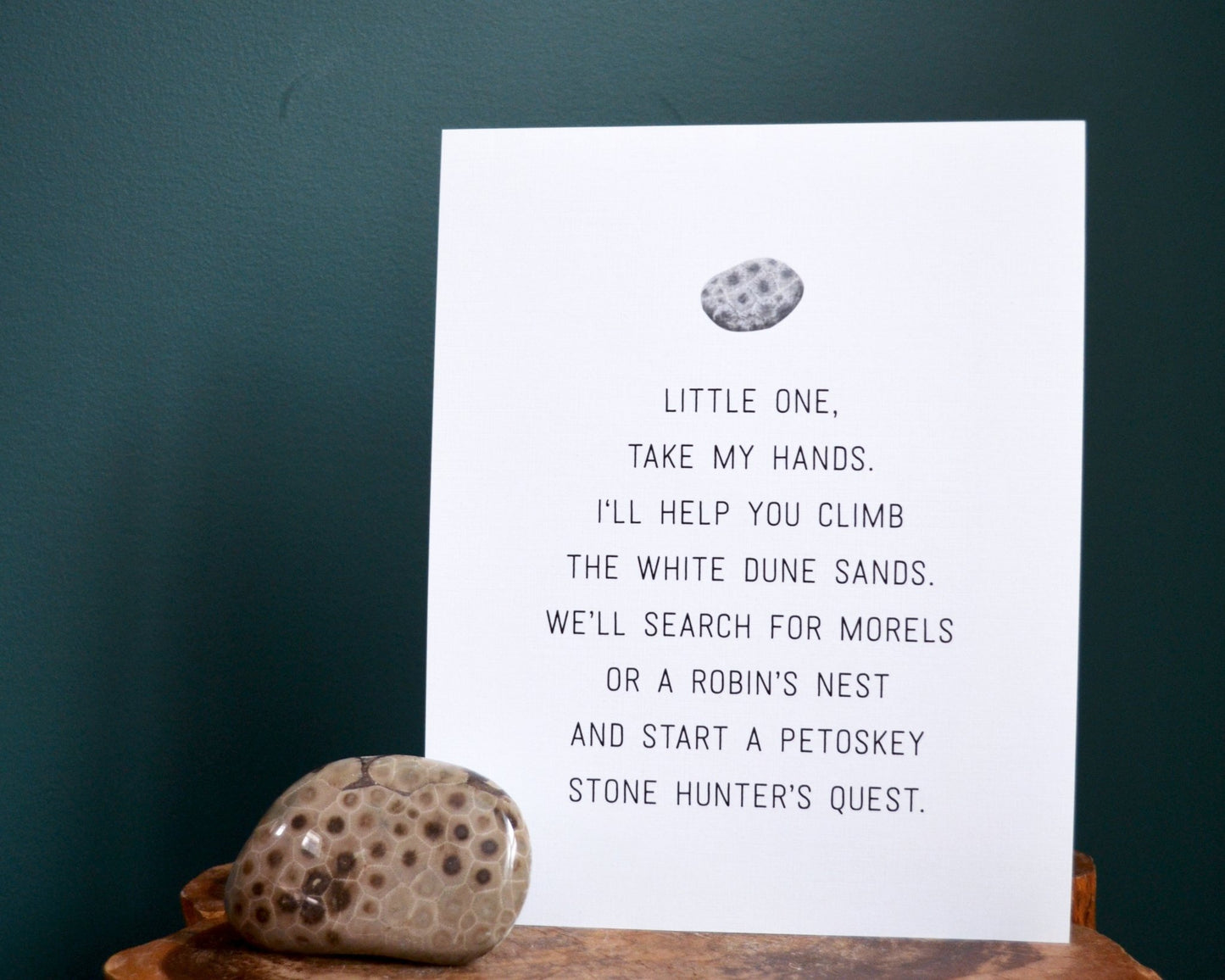 Michigan Petoskey Stone – 8 x 10 Michigan Poem Print ( Stanza 2) - jacobandlouise.com