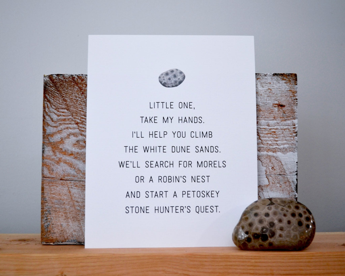 Michigan Petoskey Stone – 8 x 10 Michigan Poem Print ( Stanza 2) - jacobandlouise.com